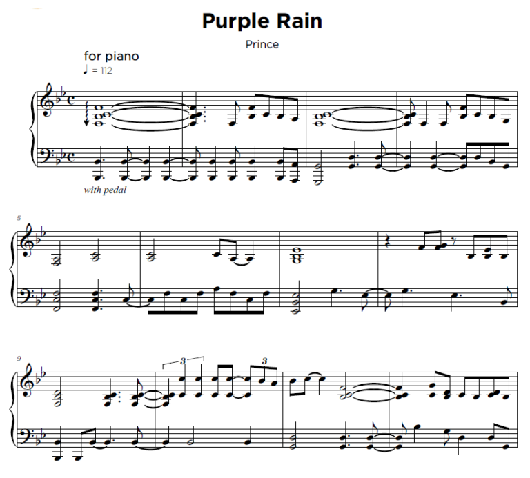 Purple Rain (Transcription) Piano Star Licks